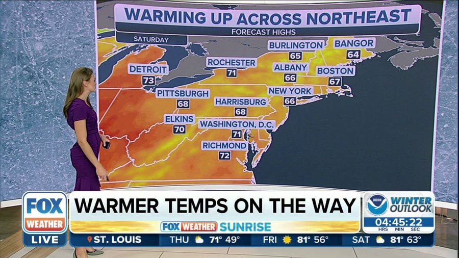 Warmer temperatures on the way for eastern half of country