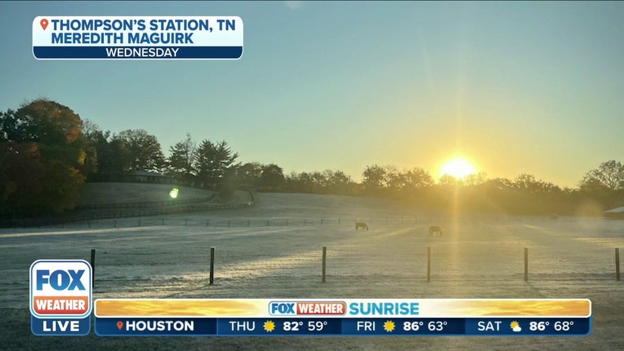 Sunrise snapshot from frosty Thompson's Station, Tennessee