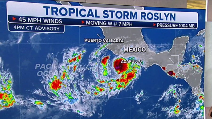 Tropical Storm Roslyn expected to become a hurricane before landfall