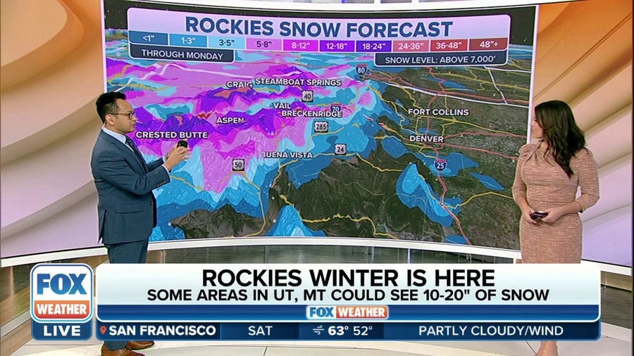 First major mountain snow in Cascades, Rockies