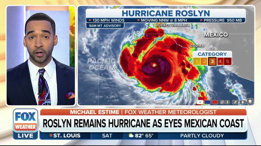 Roslyn remains hurricane as it eyes Mexican coast