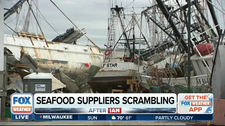 Hurricane Ian destroys boats head of busy shrimping season