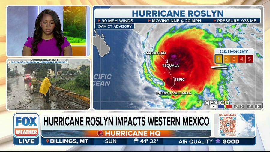 Hurricane Roslyn weakens after making landfall in Mexico