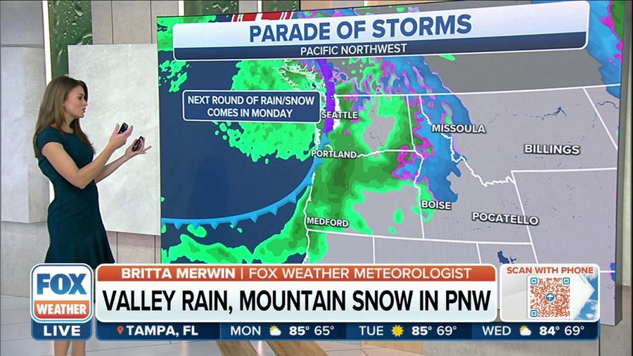 Parade of storms to march through Pacific Northwest with rounds of rain, mountain snow
