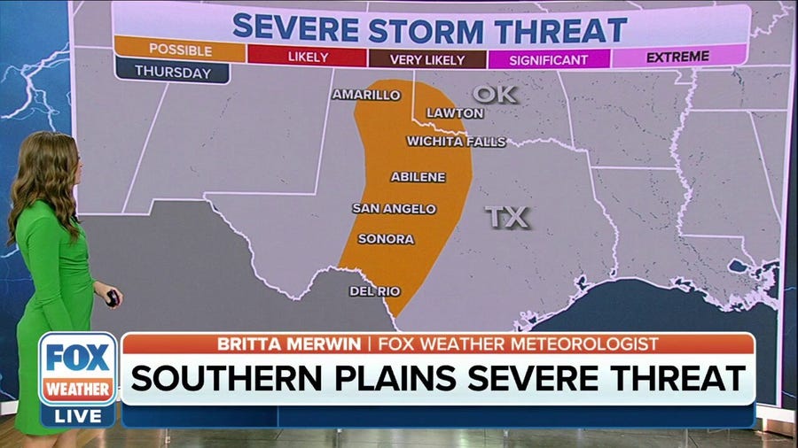 Severe thunderstorms eye southern Plains later this week
