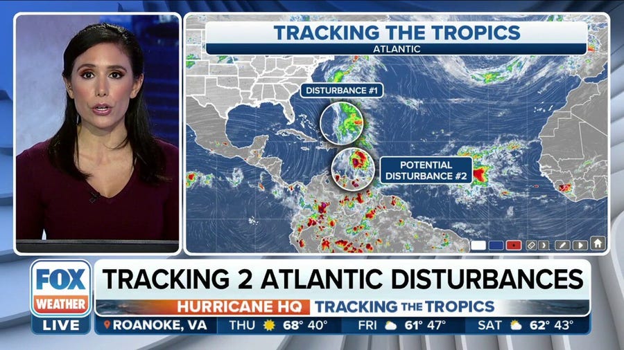 Tracking two tropical disturbances in the Atlantic basin