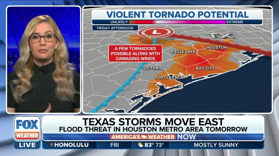 Flood threat, possible tornadoes for Texas on Friday