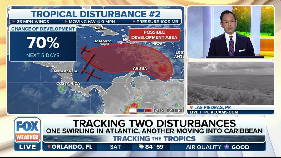 FOX Forecast Center tracks 2 disturbances in Atlantic Ocean