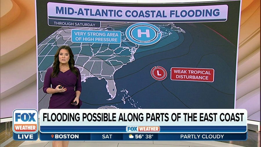 Flooding possible along parts of East Coast on Saturday
