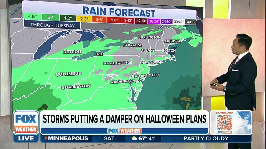 Storms put damper on Halloween plans in Northeast