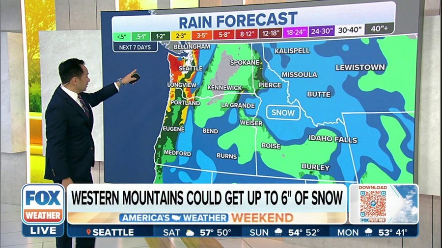 Western mountains could get up to 6 inches of snow