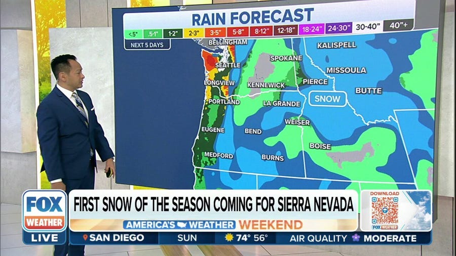 Rain, snow moving into West Coast later this week