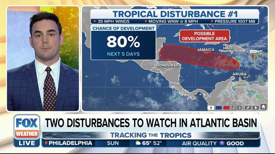 Tropical disturbance has high chance of development in the Caribbean Sea