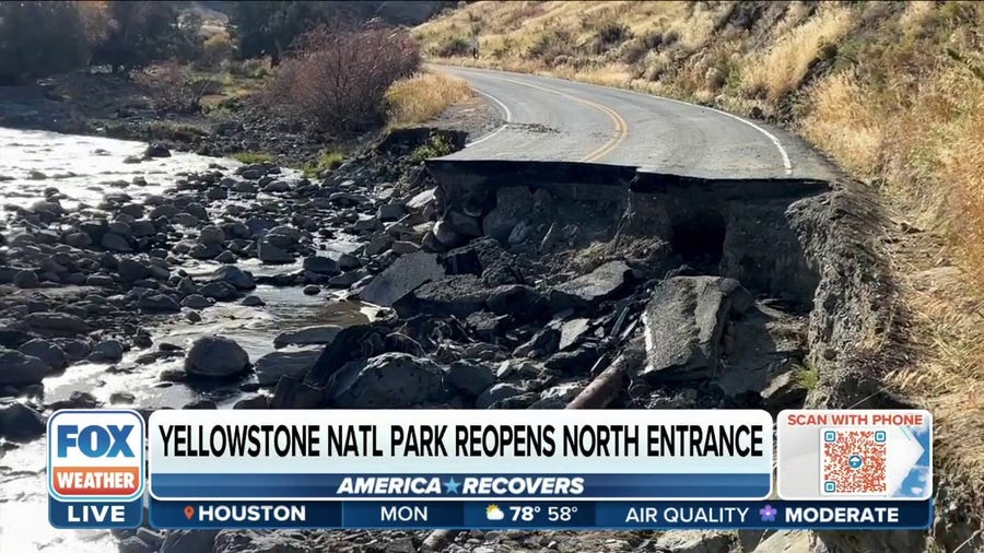Yellowstone's North Entrance reopens after flooding, rockslides, mudslides collapsed roads