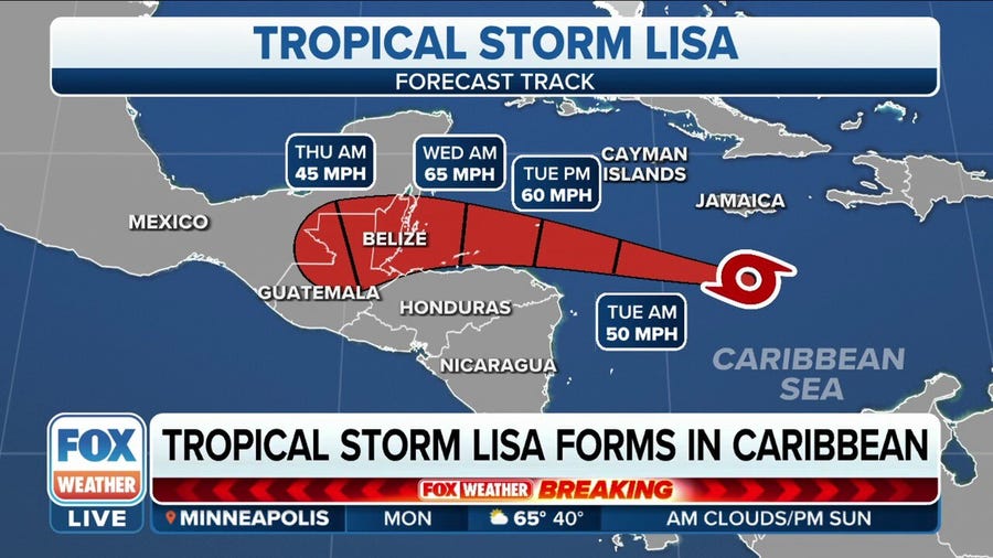 Tropical Storm Lisa forms in Caribbean