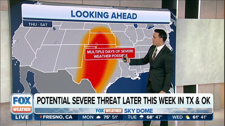 Multiple days of severe weather head for Tornado Alley late week