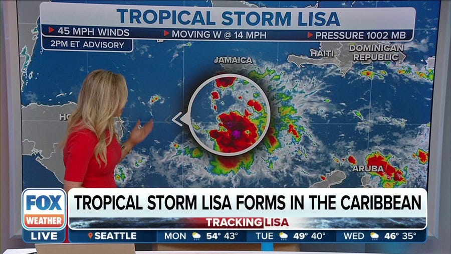 Tropical Storm Lisa slightly strengthens as it heads toward Central America