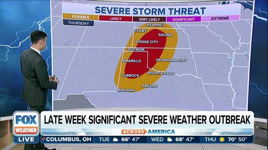 Late-week severe weather outbreak likely in Plains