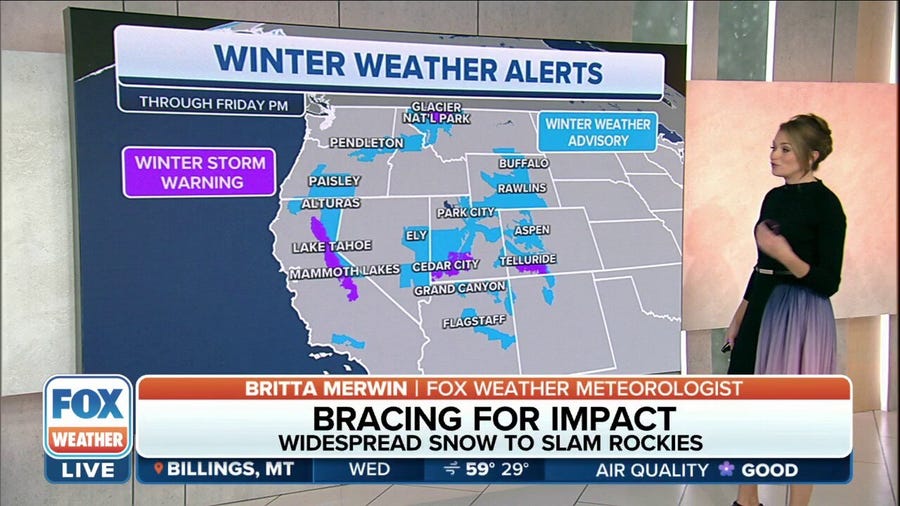 Significant snow pummeling Sierra Nevada mountains, more snow coming across West