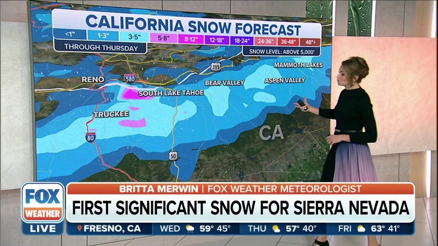 Sierra Nevada getting first significant snow of the season