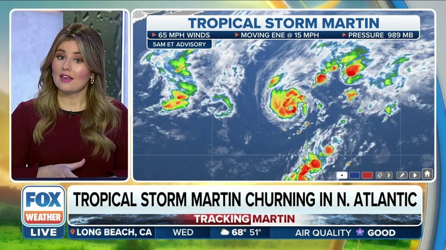 Tropical Storm Martin strengthening in Atlantic, expected to become hurricane