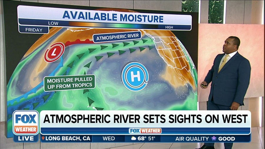 Potent atmospheric river sets sight on the West