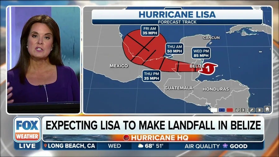 Hurricane Lisa strengthens as landfall nears in Central America