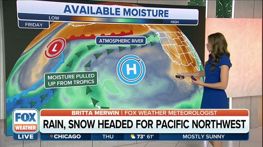 Atmospheric river to bring rain and snow to Pacific Northwest