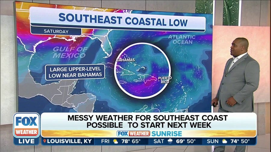 Coastal low to bring rain, strong winds, flooding to Southeast coast early next week