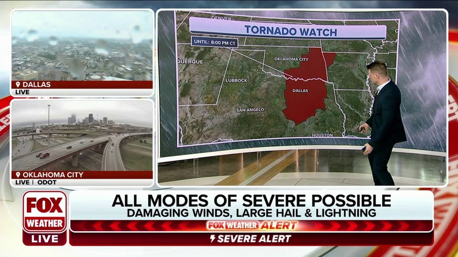 Tornado Watch issued for parts of Texas, Oklahoma and Arkansas