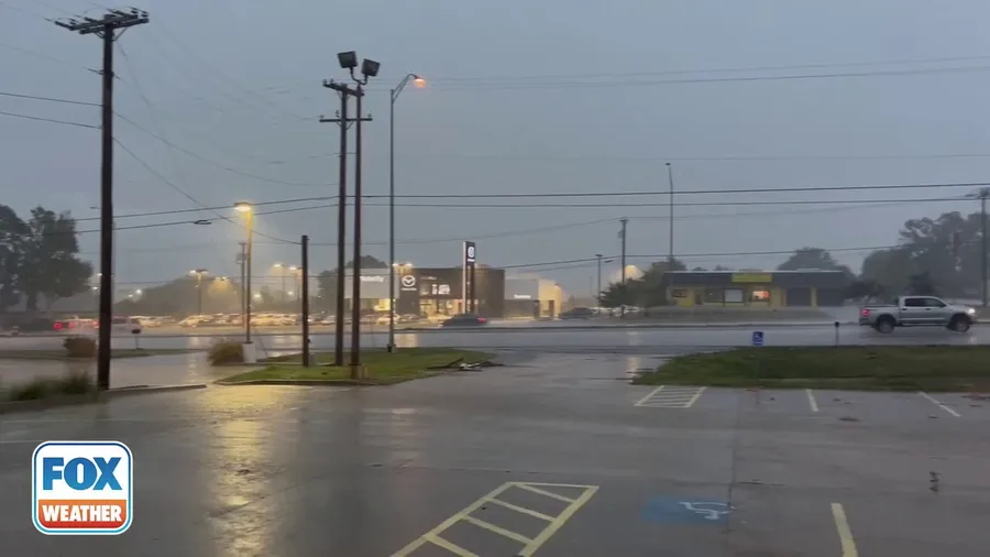 Tornado sirens go off in Tyler, Texas during rain