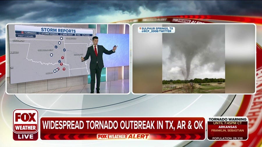 Widespread tornado outbreak in TX, AR and OK