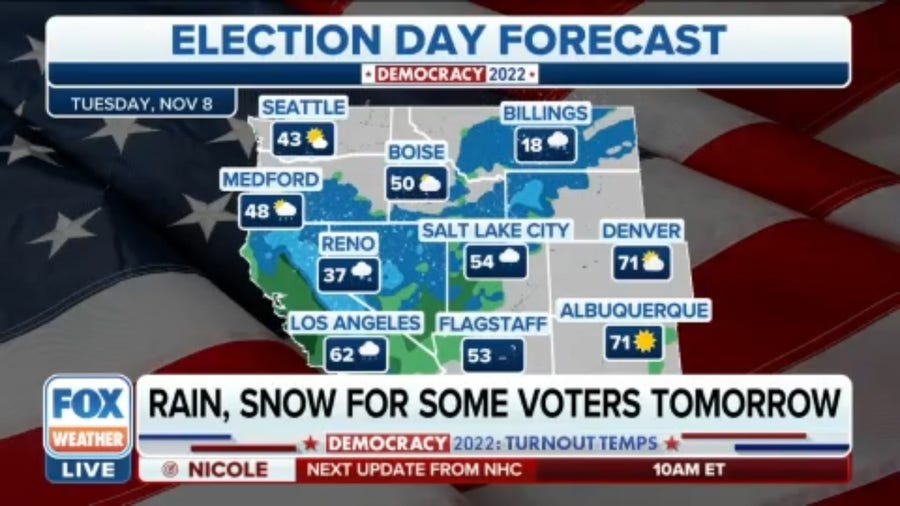 Rain and snow to impact some states on Election Day