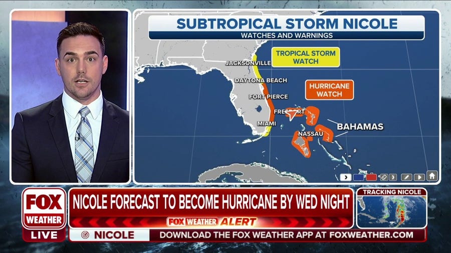 Nicole prompts Hurricane, Storm Surge Watches for east coast of Florida ahead of threat