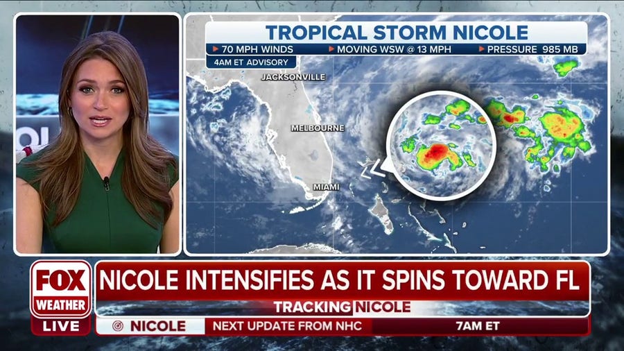 Nicole expected to make landfall as Category 1 hurricane early Thursday morning