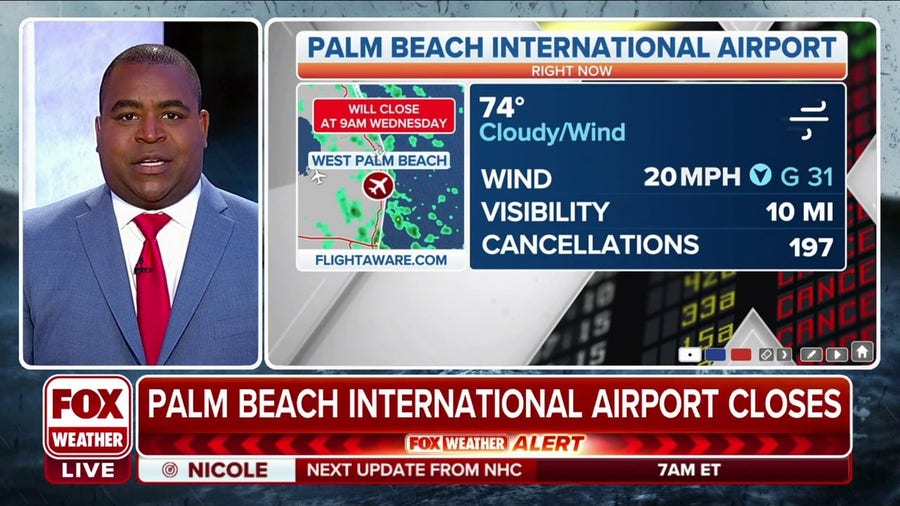 Palm Beach International Airport will cease commercial airline operations on Wednesday