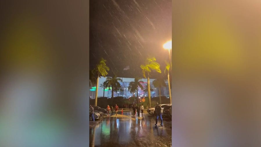 Rain from Hurricane Nicole falls on Florida Panthers fans
