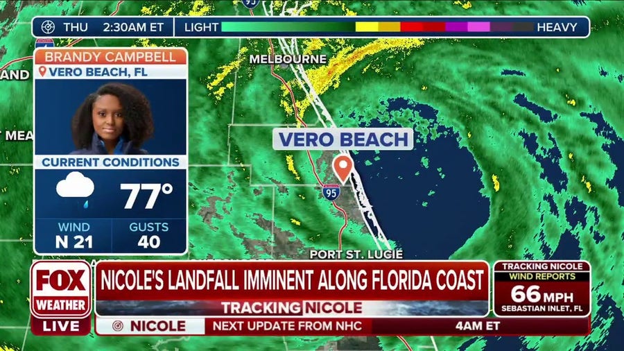 FOX Weather's Brandy Campbell reports from inside the eye of Hurricane Nicole
