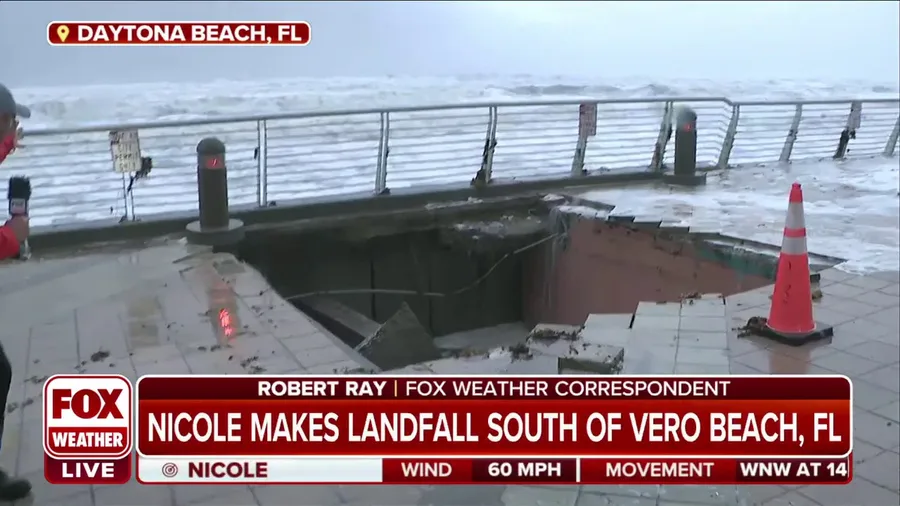 Parts of Daytona Beach boardwalk collapse from Nicole's fury