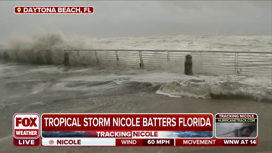 Tropical Storm Nicole: Waves crash ashore as Daytona Beach is submerged