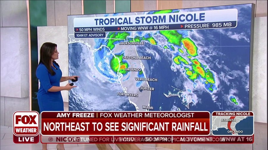 Tropical Storm Nicole continues to weaken as it moves through Florida