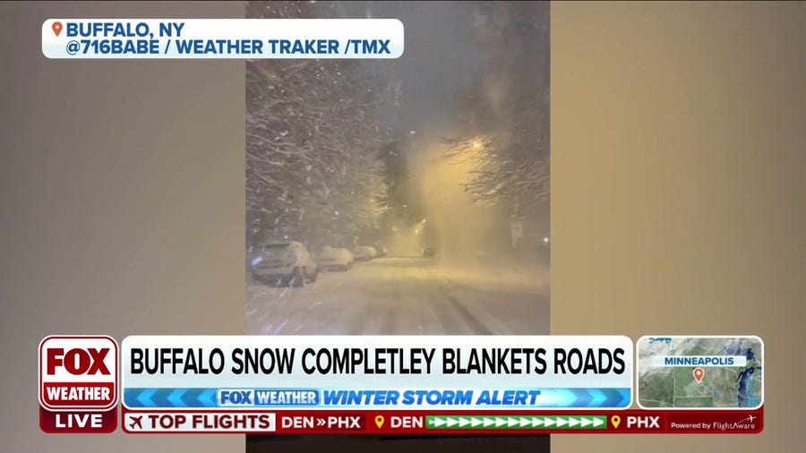 Snow completely blankets roads in Buffalo