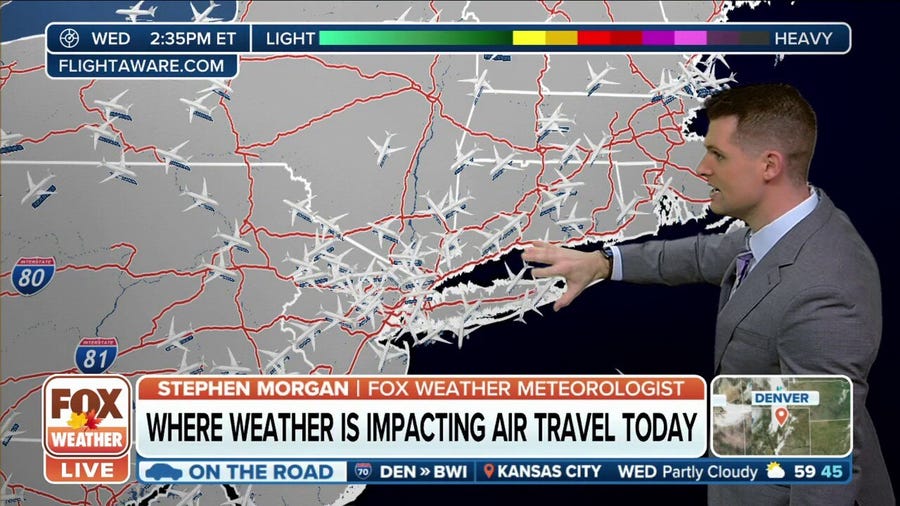 Where weather is impacting air travel