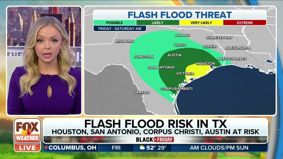 Black Friday drencher: Heavy rain to bring flash flood risk to Texas