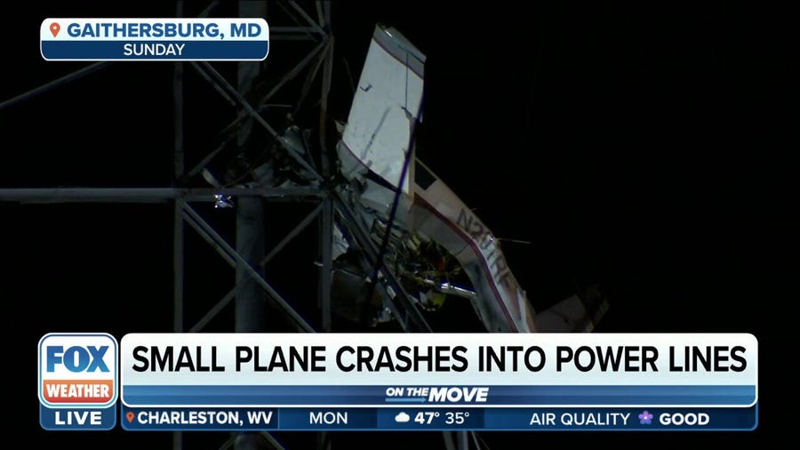 Thousands in Montgomery County, MD lose power after small plane crashes into power lines