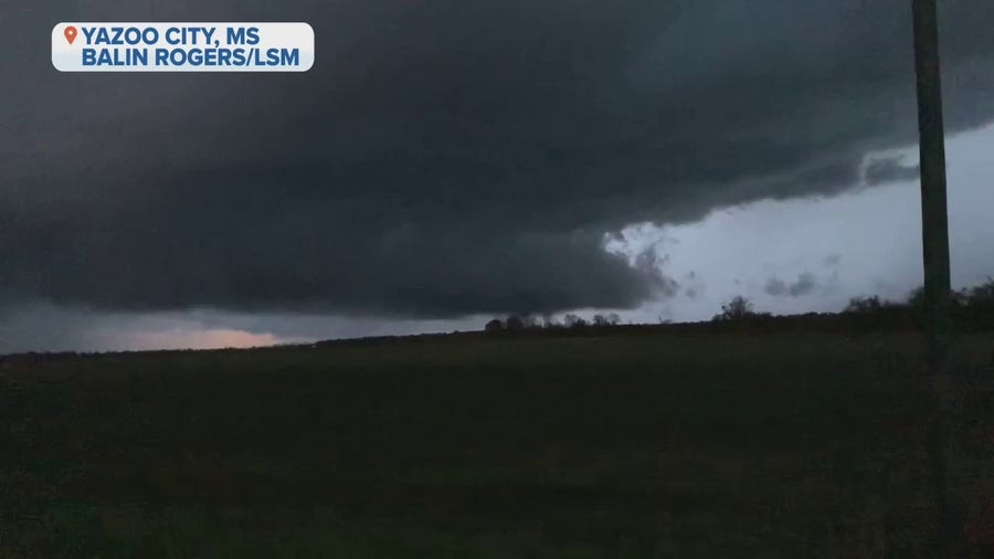 Large supercell spotted in Yazoo City, Mississippi