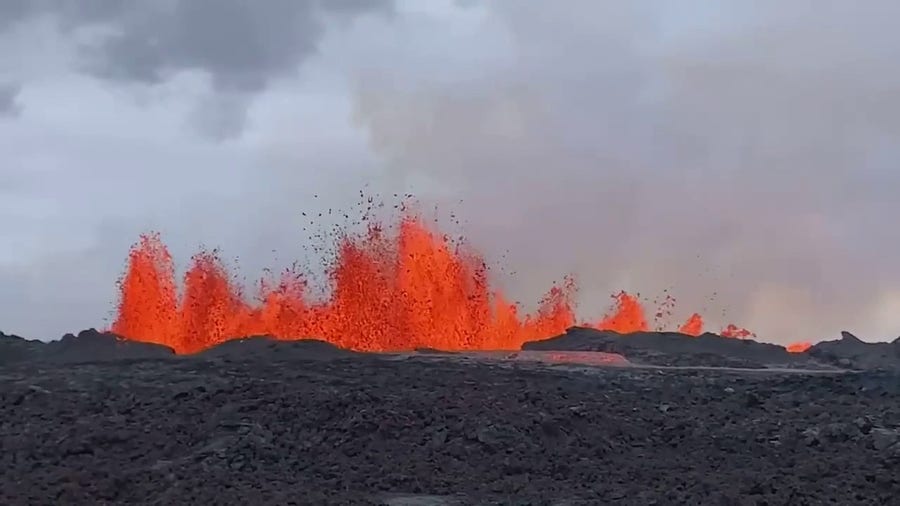 Dramatic video shows lava from Hawaii's Mauna Loa volcano shooting nearly 150 feet into the air