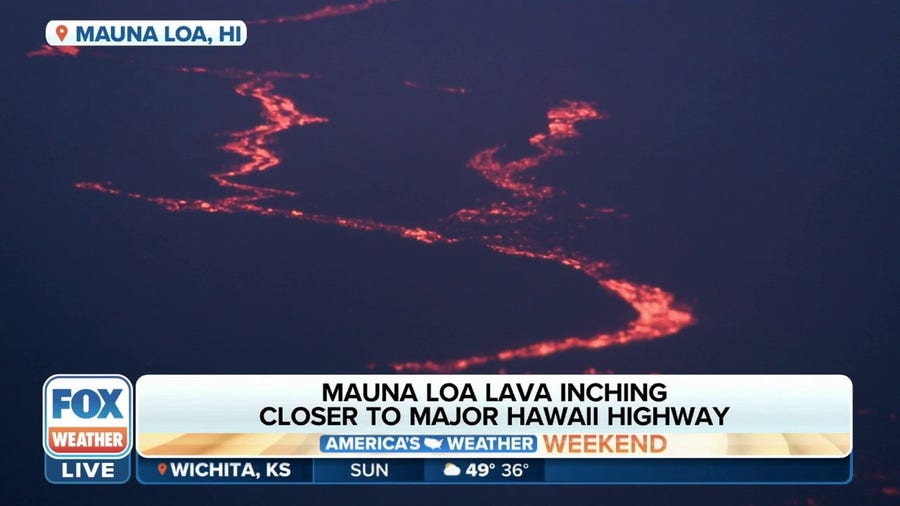 Lava from Mauna Loa volcano inching closer to major Hawaii highway