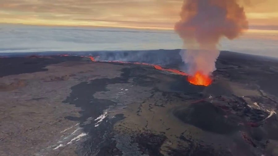 Lava from the Mauna Lao volcano continues to move closer to highway