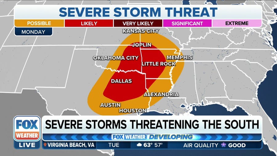 Severe weather threat eyes southern Plains, lower Mississippi Valley next week